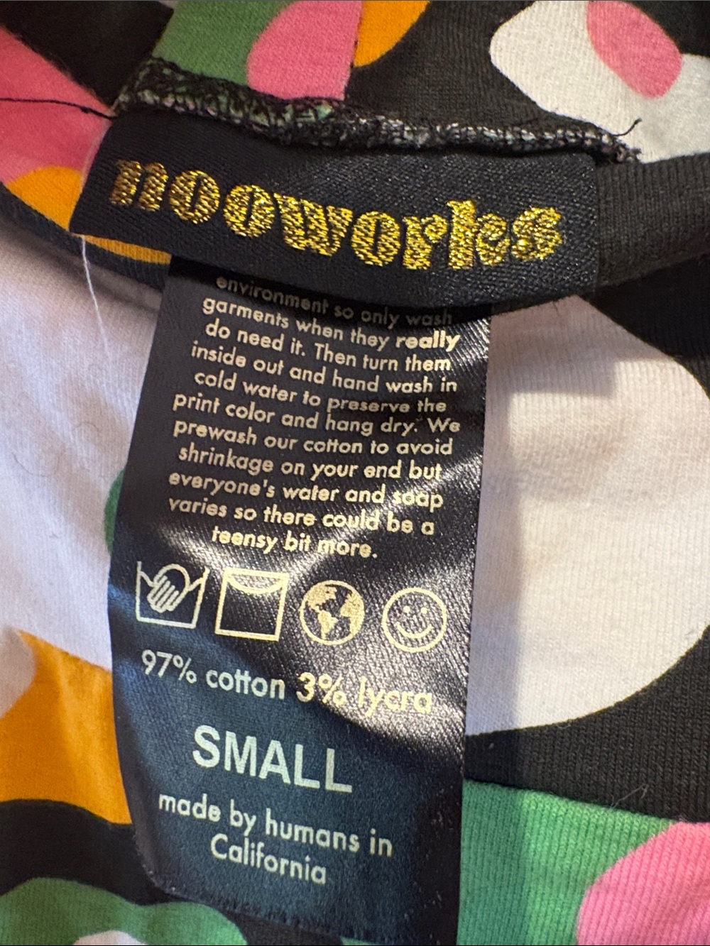 Nooworks Multicolor Floral Print Bike Shorts - Black, Pink, Yellow, Green, White - Picture 2 of 3